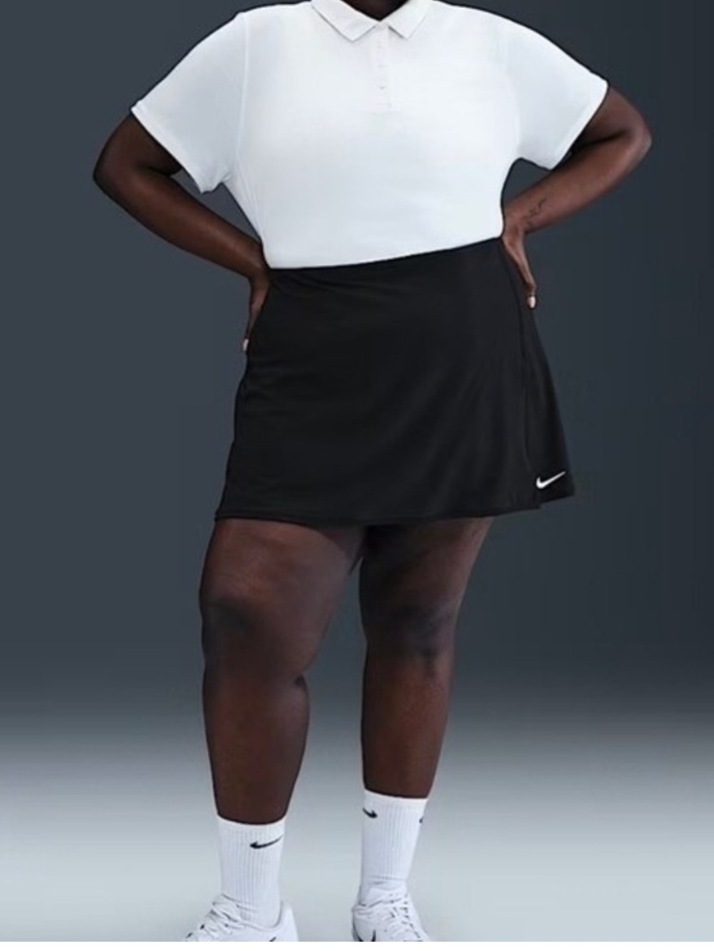 Nike Black Women’s Tennis Skort with White Swoosh